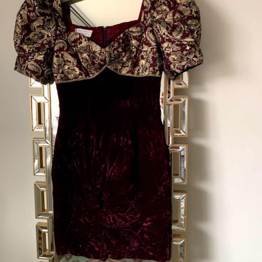 Vintage Scott McClintock Velvet Cocktail Dress Sz6